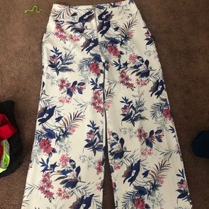 Floral high top dress pants